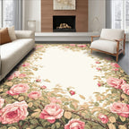 Vintage Rose Garden Floral Design Rug