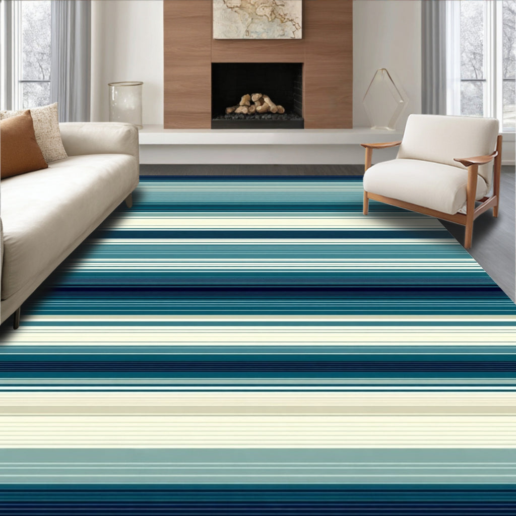 Modern horizontal stripe abstract pattern Rug