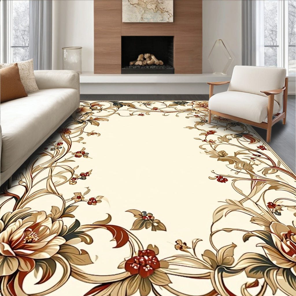 Elegant Floral Vine Pattern Rug