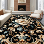 Ornate Floral Scrollwork Pattern Rug