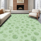 Green Abstract Droplet Pattern Rug