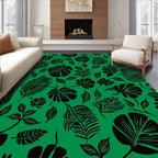 Bold Floral Leaf Print Rug