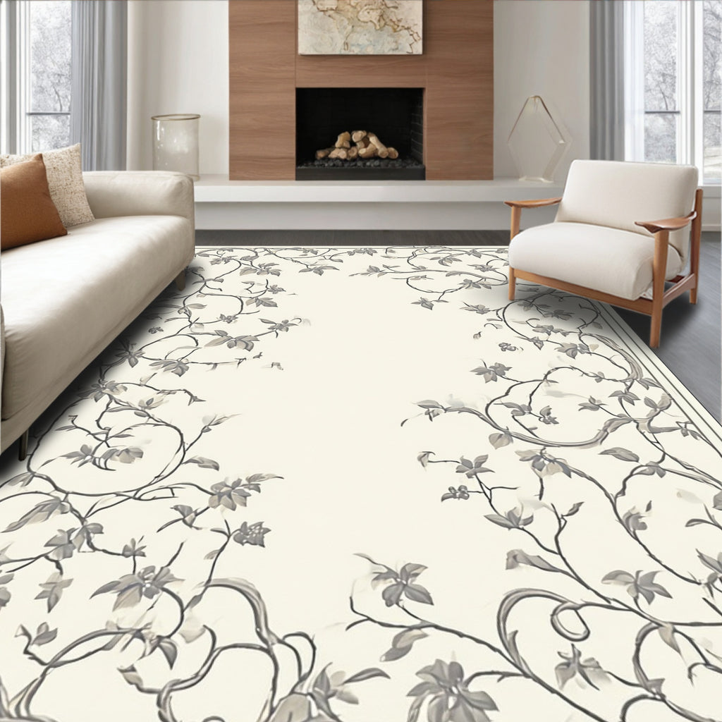 Vintage Floral Vine Pattern Rug