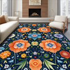 Ornate Floral Meadow Pattern Rug