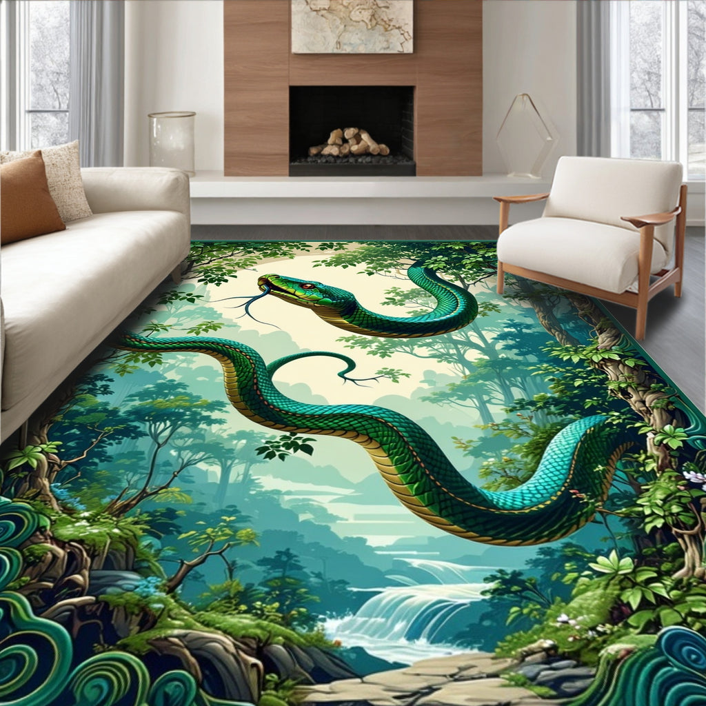 Enchanted Forest Serpent Swirl Rug