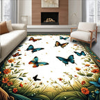 Enchanting Butterfly Floral Garden Rug