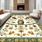 Floral Owl Woodland Animal Design Rug
