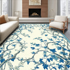 Blue Floral Vine Decorative Rug