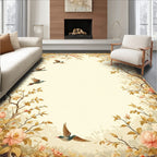 Vintage Floral Birds Garden Pattern Rug