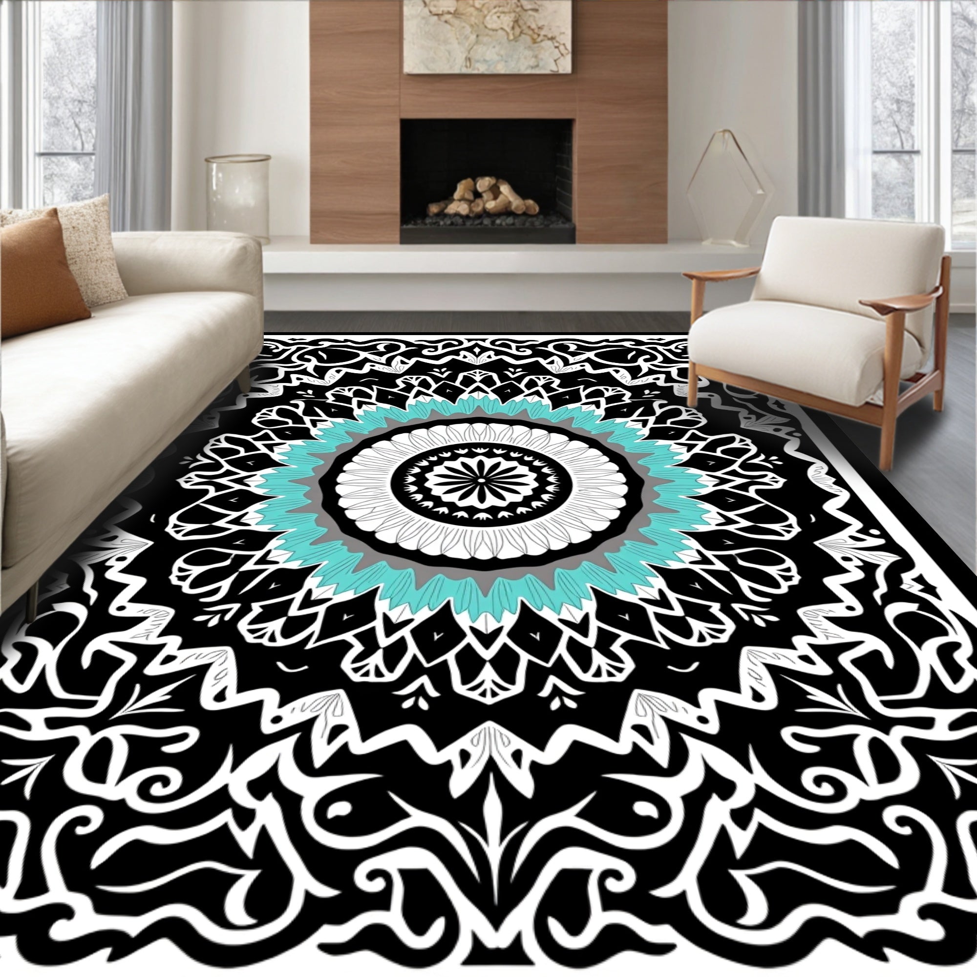 Intricate Mandala Art Design Rug