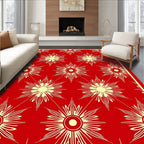 Sunburst Medallion Red Yellow Rug