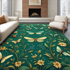 Garden Insects Floral Tapestry Rug