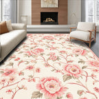 Vintage Floral Vines Cream Rug
