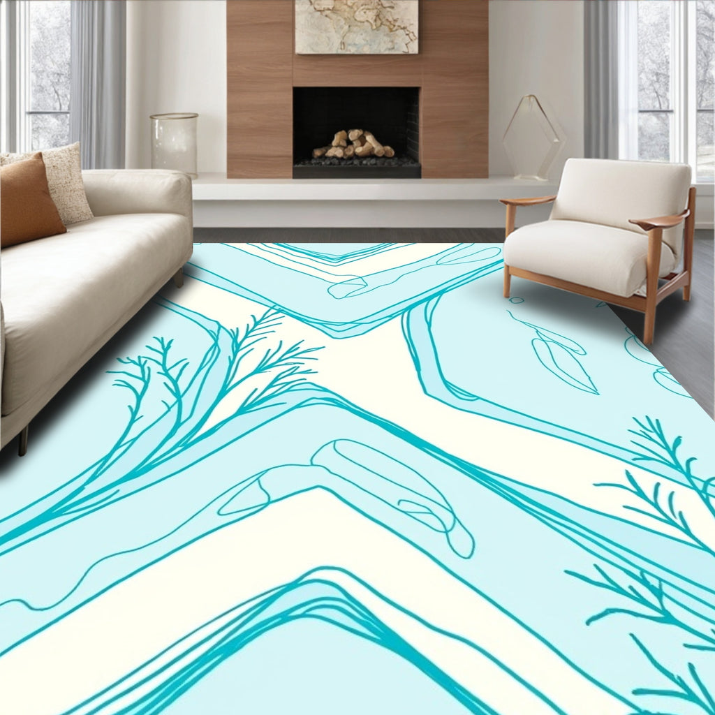Abstract Ocean Branch Design Rug