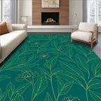 Botanical Leaf Outline Design Rug