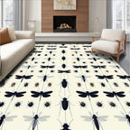 Entomology Collection Beetle Dragonfly Pattern Rug