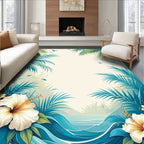 Tropical Paradise Floral Wave Design Rug