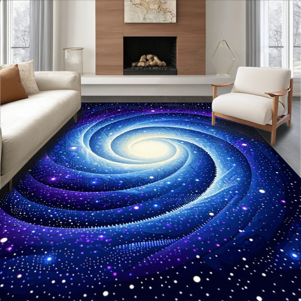 Deep Space Galaxy Spiral Swirl Rug