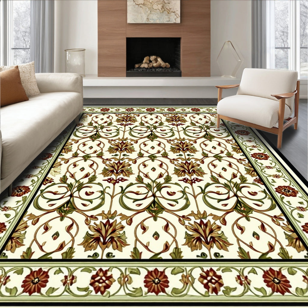 Classic Floral Vine Patterned Rug