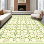 Green Geometric Floral Damask Pattern Rug
