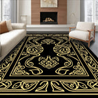 Art Nouveau Golden Illuminated Pattern Rug