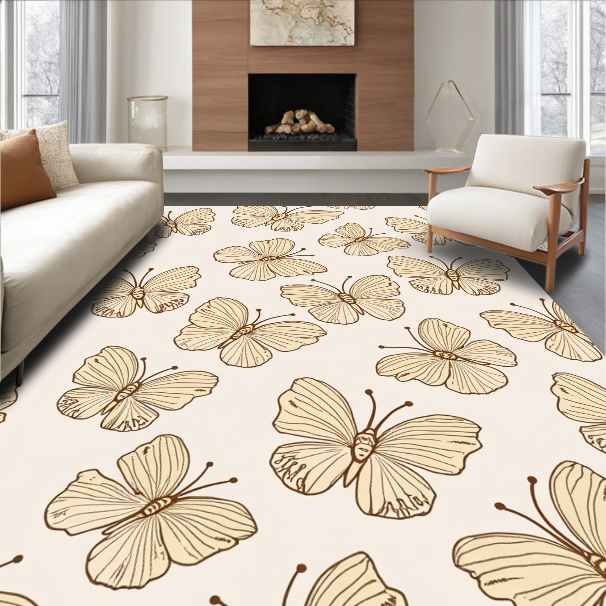 Charming Butterfly PatternRug Rug