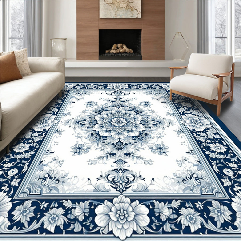 Intricate Floral Damask Classic Design Rug