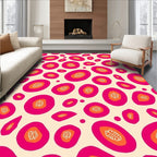 Bold Pink Orange Abstract Organic Shapes Rug