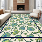 Whimsical Floral Botanical Vines Design Rug