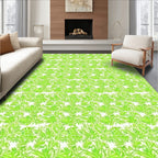 Lush Green Leafy Pattern Rug