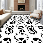 Abstract Black White Spots Pattern Rug