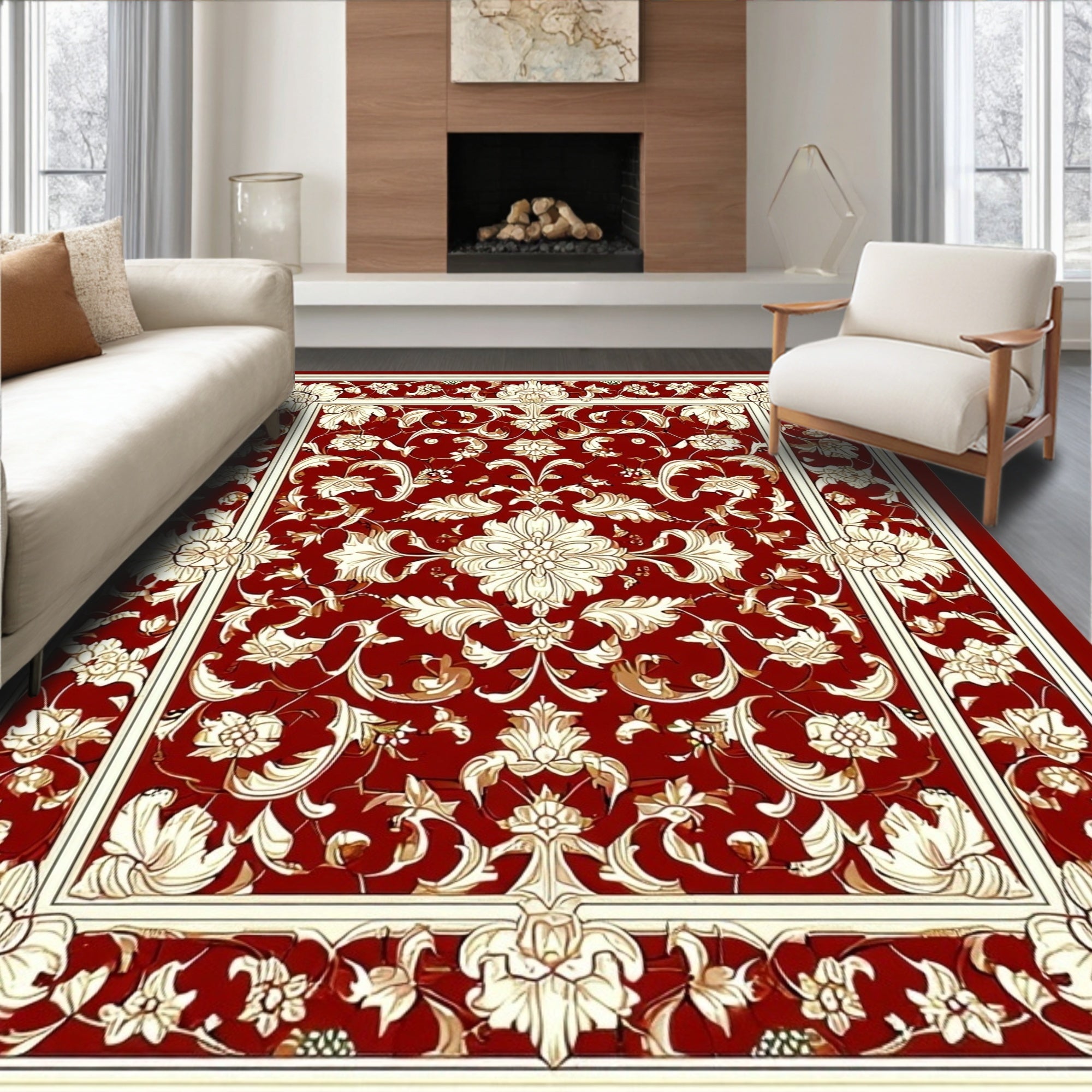 Rich Floral Vine Intricate Design Rug
