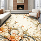 Soft Floral Swirls Botanical Design Rug