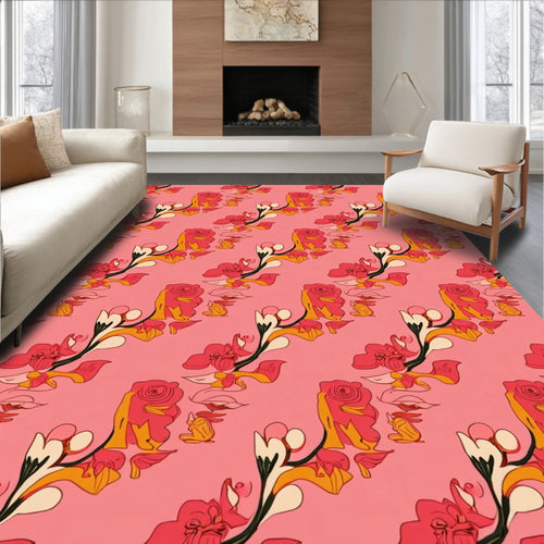Abstract Floral Pattern 2 Tone Design Rug