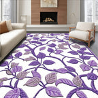 Purple Vine Floral Pattern Rug