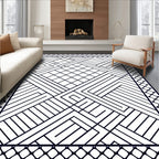 Art Deco Geometric Line Pattern Rug