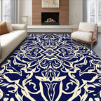 Damask Scroll Ornate Pattern Design Rug