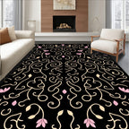 Delicate Floral Swirl Pattern Rug