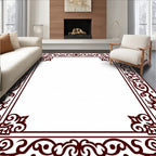 Ornate Scrolling Vine Border Design Rug