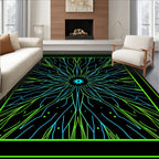 Neon Radial Starburst Design Rug