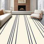 Classic Navy And Cream Stripe Rug