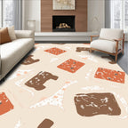 Abstract Organic Shapes Terracotta Rug