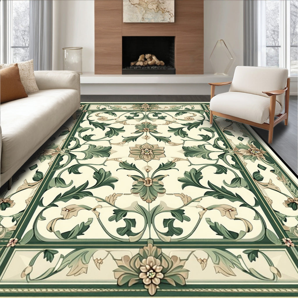 Ornate Floral Vine Pattern Rug