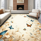 Whimsical Butterfly Floral Swirls Pattern Rug