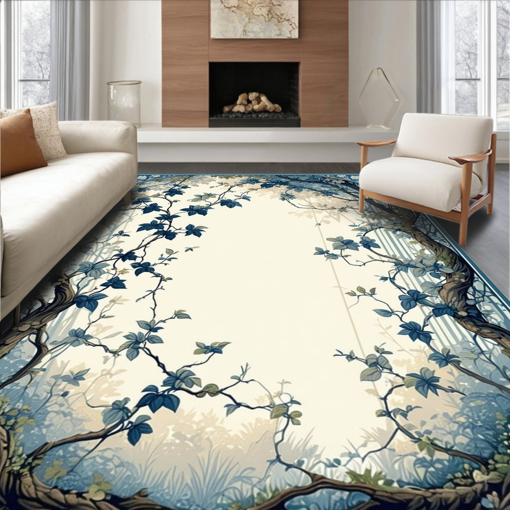 Enchanted Forest Blue Ivy Vines Rug