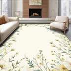 Whimsical Floral Vines Botanical Pattern Rug