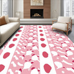 Playful Pink Abstract Shapes Pattern Rug