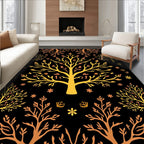 Golden Tree Patterned Rug