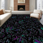 Rich Floral Pattern With Purple Teal Rug
