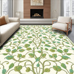 Lush Green Leafy Vine Pattern Rug